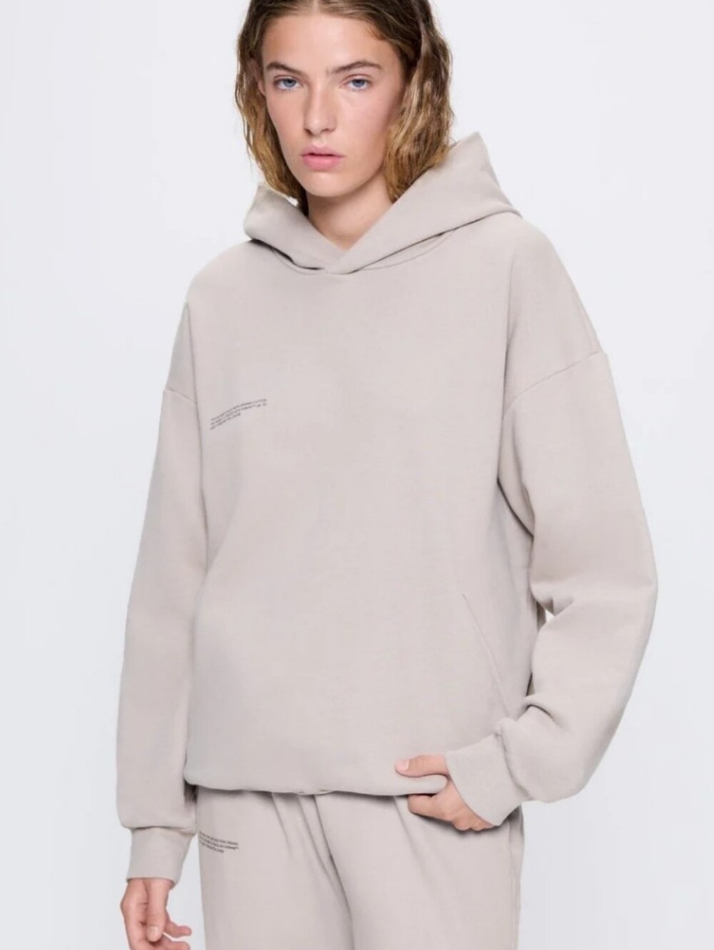 Pangaia Beige Hooded Sweatshirt